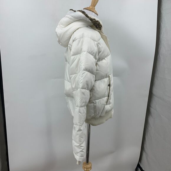 Ralph Lauren Polo Down Puffer Jacket Women S Zip Button Up Fur Trim Hood Winter - Picture 5 of 15